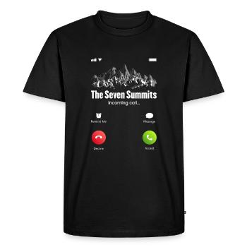 The Seven Summits Incoming Call - Men's Premium Organic T-Shirt - black - Front - Nico (187cm)