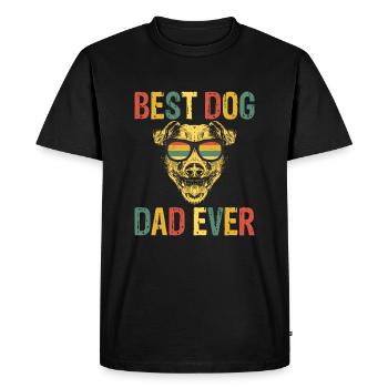 Meilleur père de chien de tous les temps - T-shirt Premium bio Homme - noir - Devant - Nico (187cm)