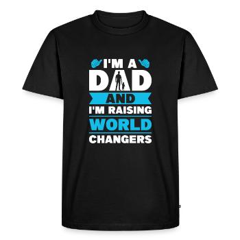 I'm A Dad And I'm Raising World Changers - Men's Premium Organic T-Shirt - black - Front - Nico (187cm)