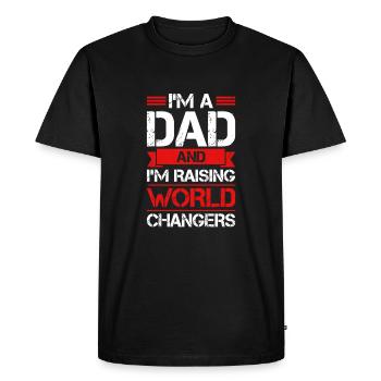 I'm A Dad And I'm Raising World Changers - Men's Premium Organic T-Shirt - black - Front - Nico (187cm)