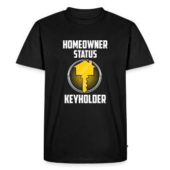 Détenteur de clé de statut de propriétaire - T-shirt Premium bio Homme - noir - Devant - Nico (187cm)