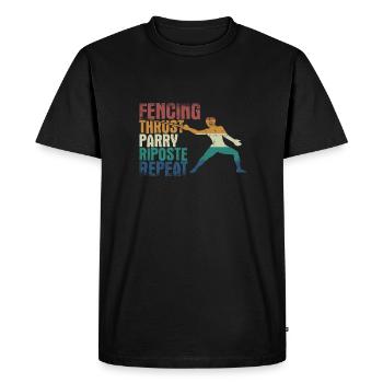 Escrime Poussée Parry Riposte Répétition - T-shirt Premium bio Homme - noir - Devant - Nico (187cm)