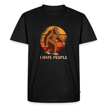 I Hate People Bigfoot - Men's Premium Organic T-Shirt - black - Front - Nico (187cm)