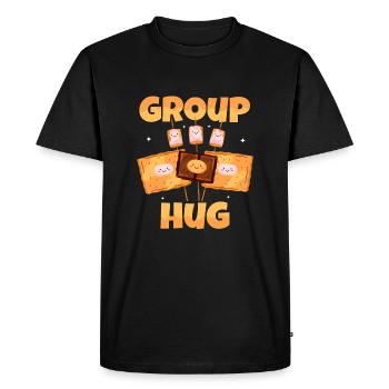 Group Hug - Men's Premium Organic T-Shirt - black - Front - Nico (187cm)