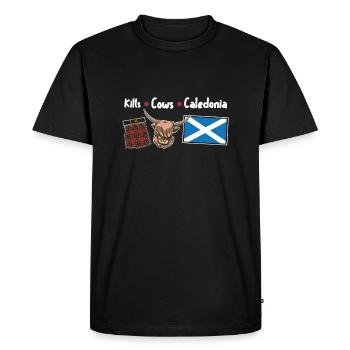 Kilts Vaches Calédonie - T-shirt Premium bio Homme - noir - Devant - Nico (187cm)