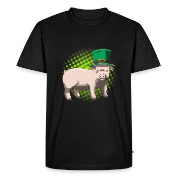 Cochon chanceux de la Saint-Patrick - T-shirt Premium bio Homme - noir - Devant - Nico (187cm)