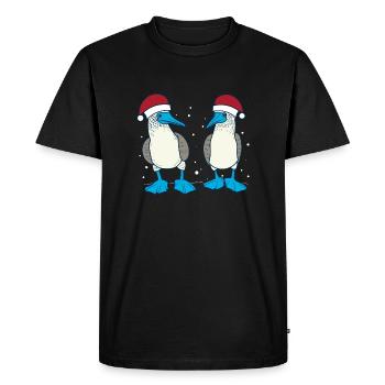 Blue-footed booby Christmas - Men's Premium Organic T-Shirt - black - Front - Nico (187cm)