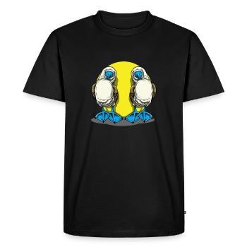 Galapagos Blue-footed Couple - Men's Premium Organic T-Shirt - black - Front - Nico (187cm)