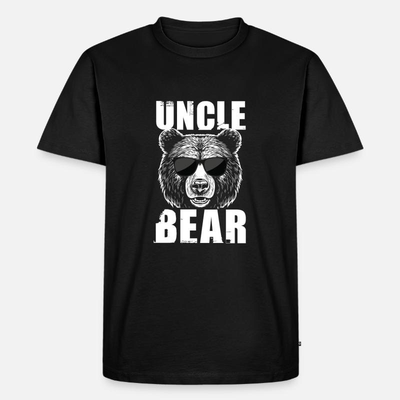 Uncle Bear - Männer Premium Bio T-Shirt - Schwarz
