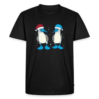 Blue-footed booby Christmas - Men's Premium Organic T-Shirt - black - Front - Nico (187cm)