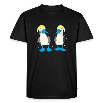 Blue-footed booby Christmas - Men's Premium Organic T-Shirt - black - Front - Nico (187cm)