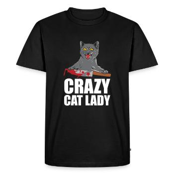 Crazy Cat Lady - T-shirt Premium bio Homme - noir - Devant - Nico (187cm)