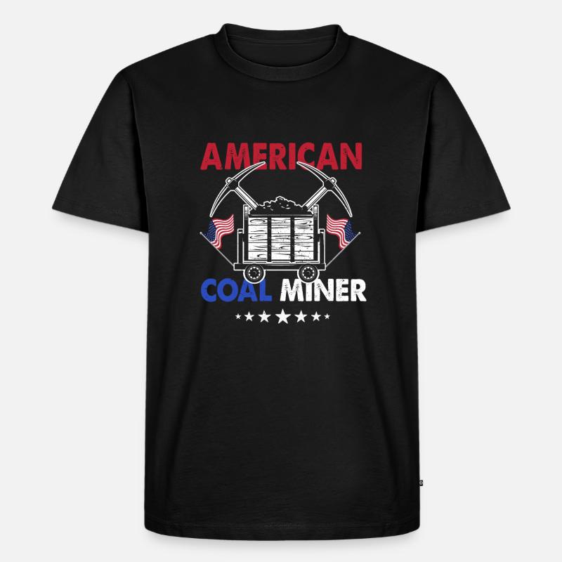 American Coal Miner - Männer Premium Bio T-Shirt - Schwarz