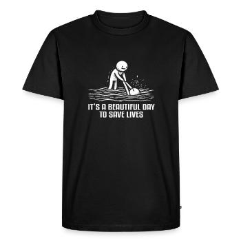 It's A Beautiful Day To Save Lives - Men's Premium Organic T-Shirt - black - Front - Nico (187cm)