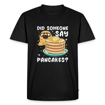Quelqu’un a-t-il dit crêpes - T-shirt Premium bio Homme - noir - Devant - Nico (187cm)