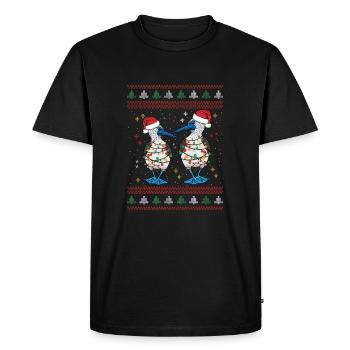 Oiseau de mer à pieds bleus de Noël - T-shirt Premium bio Homme - noir - Devant - Nico (187cm)