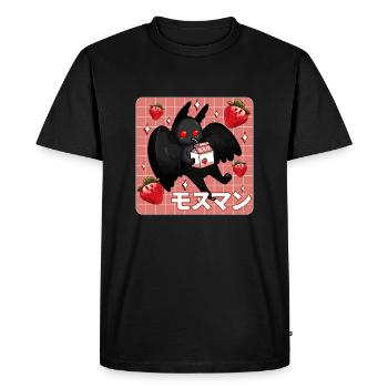 Milkshake à la fraise Mothman Kawaii - T-shirt Premium bio Homme - noir - Devant - Nico (187cm)