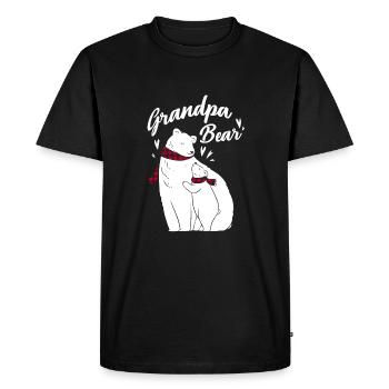 Grand-père ours - T-shirt Premium bio Homme - noir - Devant - Nico (187cm)