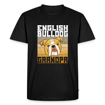 English Bulldog Grandpa - Men's Premium Organic T-Shirt - black - Front - Nico (187cm)
