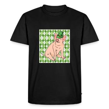 Cochon chanceux - T-shirt Premium bio Homme - noir - Devant - Nico (187cm)