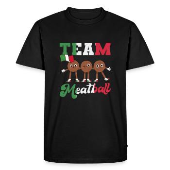 Team Meatball - Men's Premium Organic T-Shirt - black - Front - Nico (187cm)