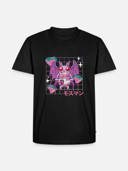 Mothman Strawberry Milk Shake - Men's Premium Organic T-Shirt - black