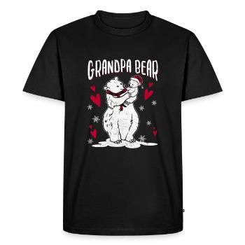 Grandpa Bear - Männer Premium Bio T-Shirt - Schwarz - Vorne - Nico (187cm)