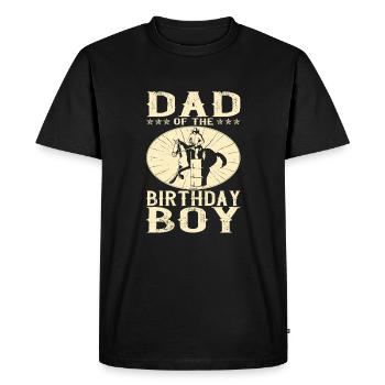 Dad Of The Birthday Boy - Men's Premium Organic T-Shirt - black - Front - Nico (187cm)