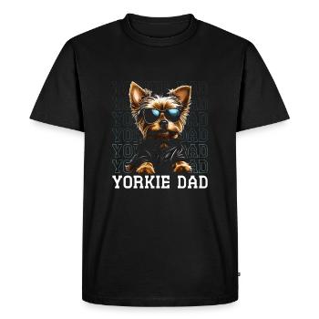 Yorkie Dad - Men's Premium Organic T-Shirt - black - Front - Nico (187cm)
