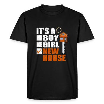 C’est une nouvelle maison - T-shirt Premium bio Homme - noir - Devant - Nico (187cm)