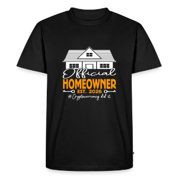 Official Homeowner EST.2026 Cryptocurreny Dit It - Men's Premium Organic T-Shirt - black - Front - Nico (187cm)
