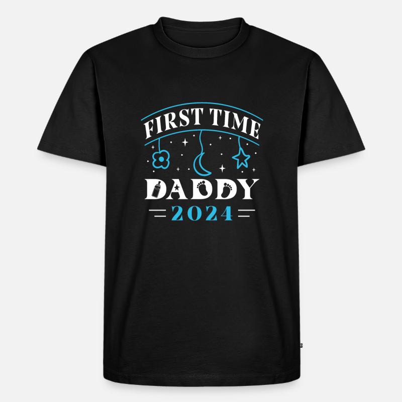 First Time Daddy 2024 - Männer Premium Bio T-Shirt - Schwarz
