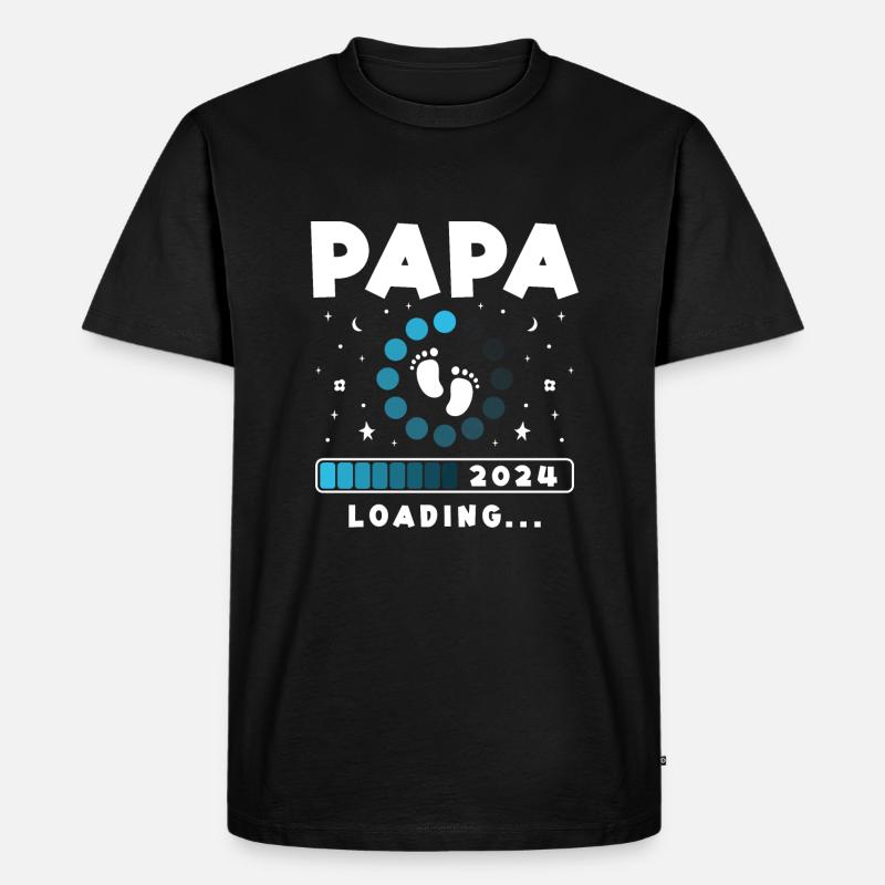 Papa Loading 2024 - Männer Premium Bio T-Shirt - Schwarz