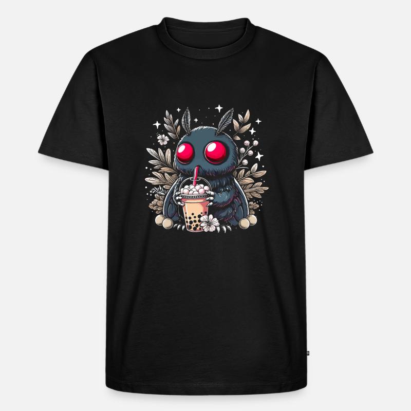 Mothman Bubble Tea - Männer Premium Bio T-Shirt - Schwarz