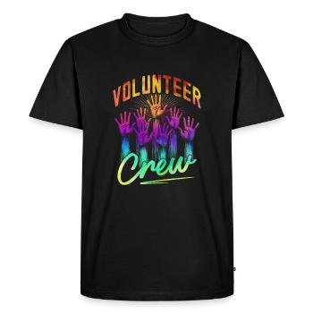 Équipage de bénévoles - T-shirt Premium bio Homme - noir - Devant - Nico (187cm)