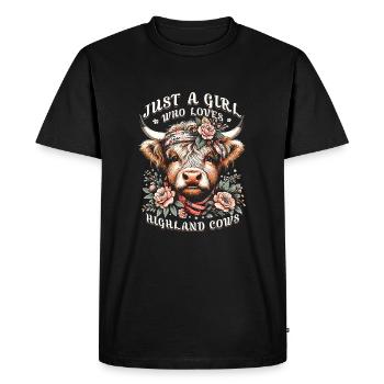 Just A Girl Who Loves Highland Cows - Men's Premium Organic T-Shirt - black - Front - Nico (187cm)