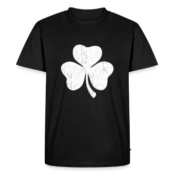 Trèfle blanc à trois feuilles - T-shirt Premium bio Homme - noir - Devant - Nico (187cm)