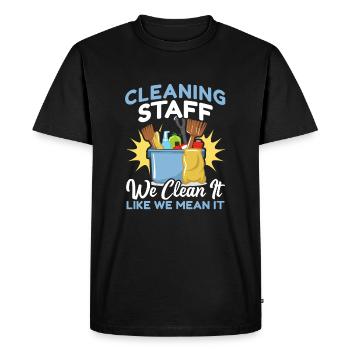 Personnel de nettoyage - T-shirt Premium bio Homme - noir - Devant - Nico (187cm)