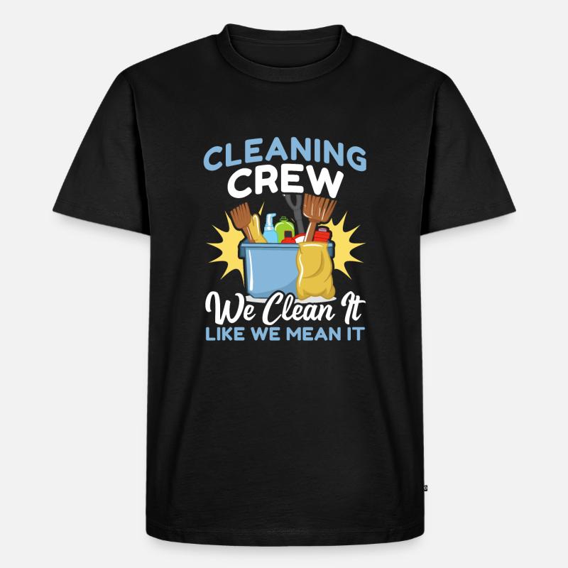 Cleaning Crew - Männer Premium Bio T-Shirt - Schwarz