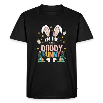 Je suis le papa lapin - T-shirt Premium bio Homme - noir - Devant - Nico (187cm)
