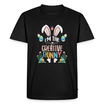 Je suis le lapin créatif - T-shirt Premium bio Homme - noir - Devant - Nico (187cm)