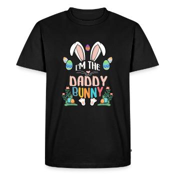 Je suis le papa lapin - T-shirt Premium bio Homme - noir - Devant - Nico (187cm)