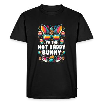 Je suis le lapin papa chaud - T-shirt Premium bio Homme - noir - Devant - Nico (187cm)