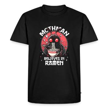 Mothman croit aux ramen - T-shirt Premium bio Homme - noir - Devant - Nico (187cm)