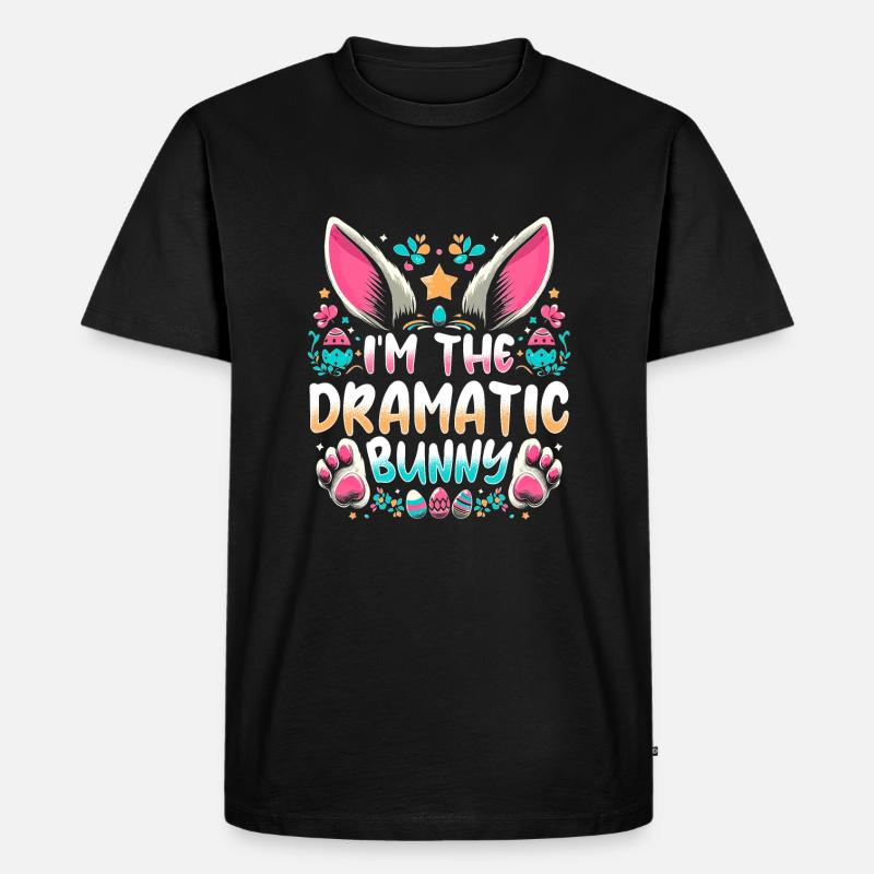 I'm The Dramatic Bunny - Männer Premium Bio T-Shirt - Schwarz