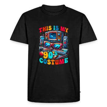 Das ist mein 90er Kostüm - Männer Premium Bio T-Shirt - Schwarz - Vorne - Nico (187cm)