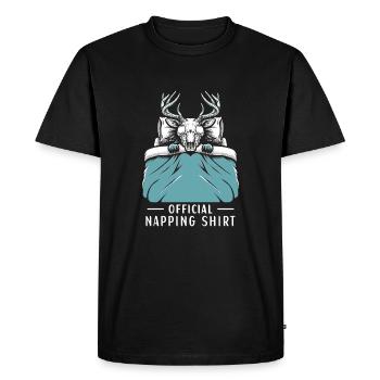 Wendigo Official Napping Shirt - Men's Premium Organic T-Shirt - black - Front - Nico (187cm)