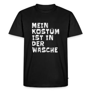 Mon costume est au lavage - T-shirt Premium bio Homme - noir - Devant - Nico (187cm)