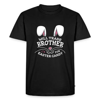 Échangera son frère contre des bonbons de Pâques - T-shirt Premium bio Homme - noir - Devant - Nico (187cm)