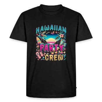 Hawaiian Party Crew - Men's Premium Organic T-Shirt - black - Front - Nico (187cm)